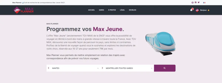 MaxPlanner — réalisation Nity Pro