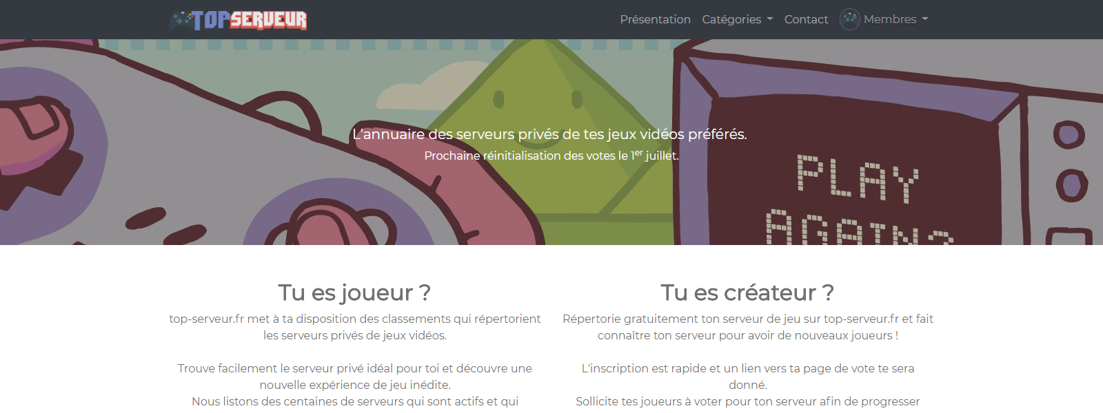Top Serveur - projet réalisé par Nity Pro (Florian LEROY)