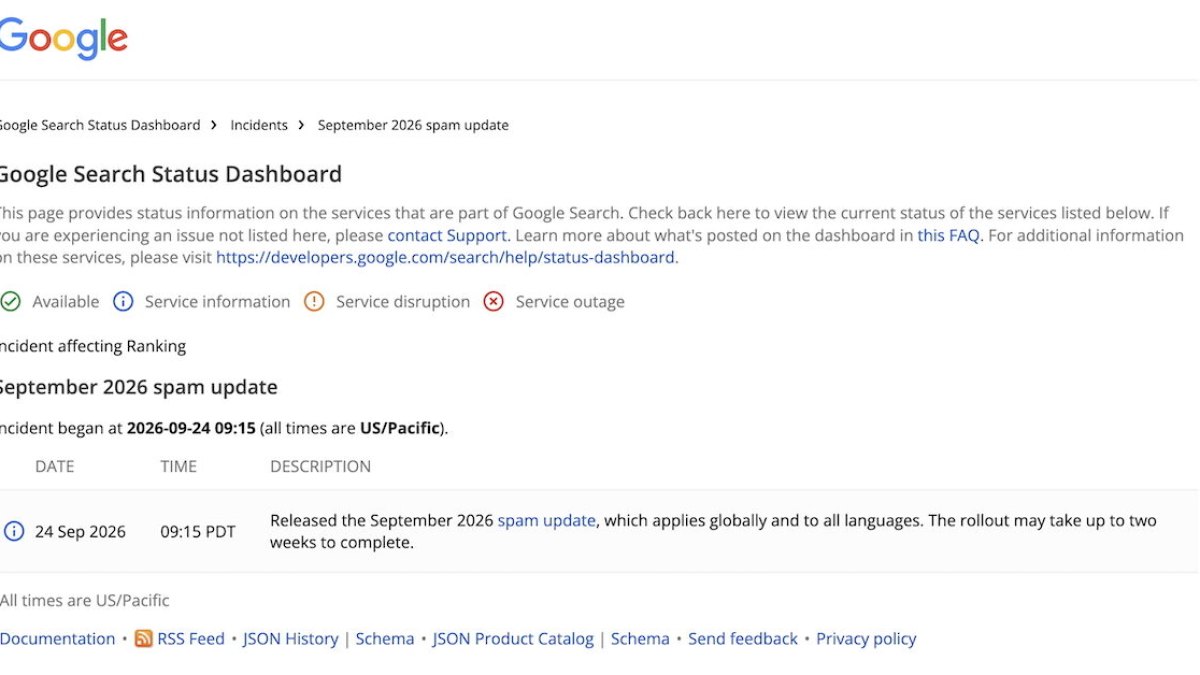 SEO : Google déploie une mise à jour de ses algorithmes (September 2026 spam update)