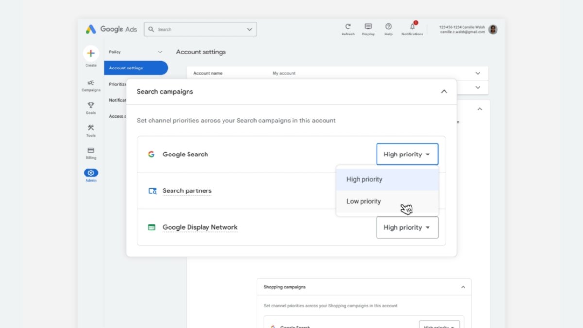 Google Ads : les annonceurs peuvent désormais classer leurs canaux par priorité