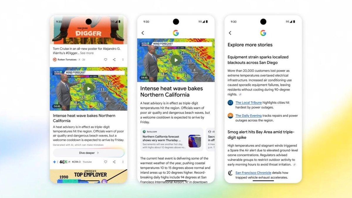 Google teste « Dive Deeper », un nouvel aperçu IA dans Discover