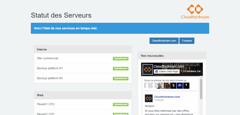 Cloudfordream Status
